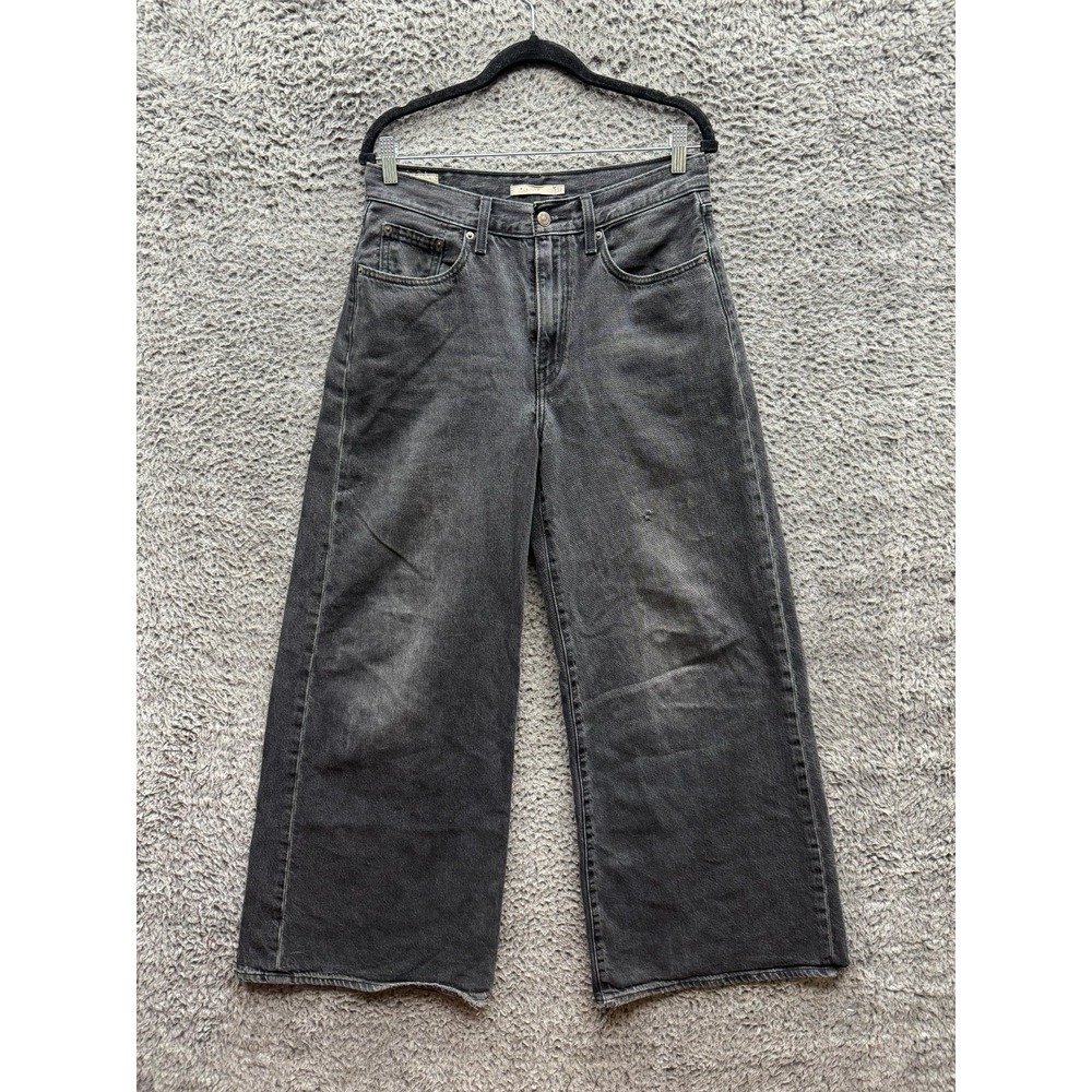 Levi's Xl Flood Distressed Wide Leg Denim Jeans Medium Wash Womens Size 27